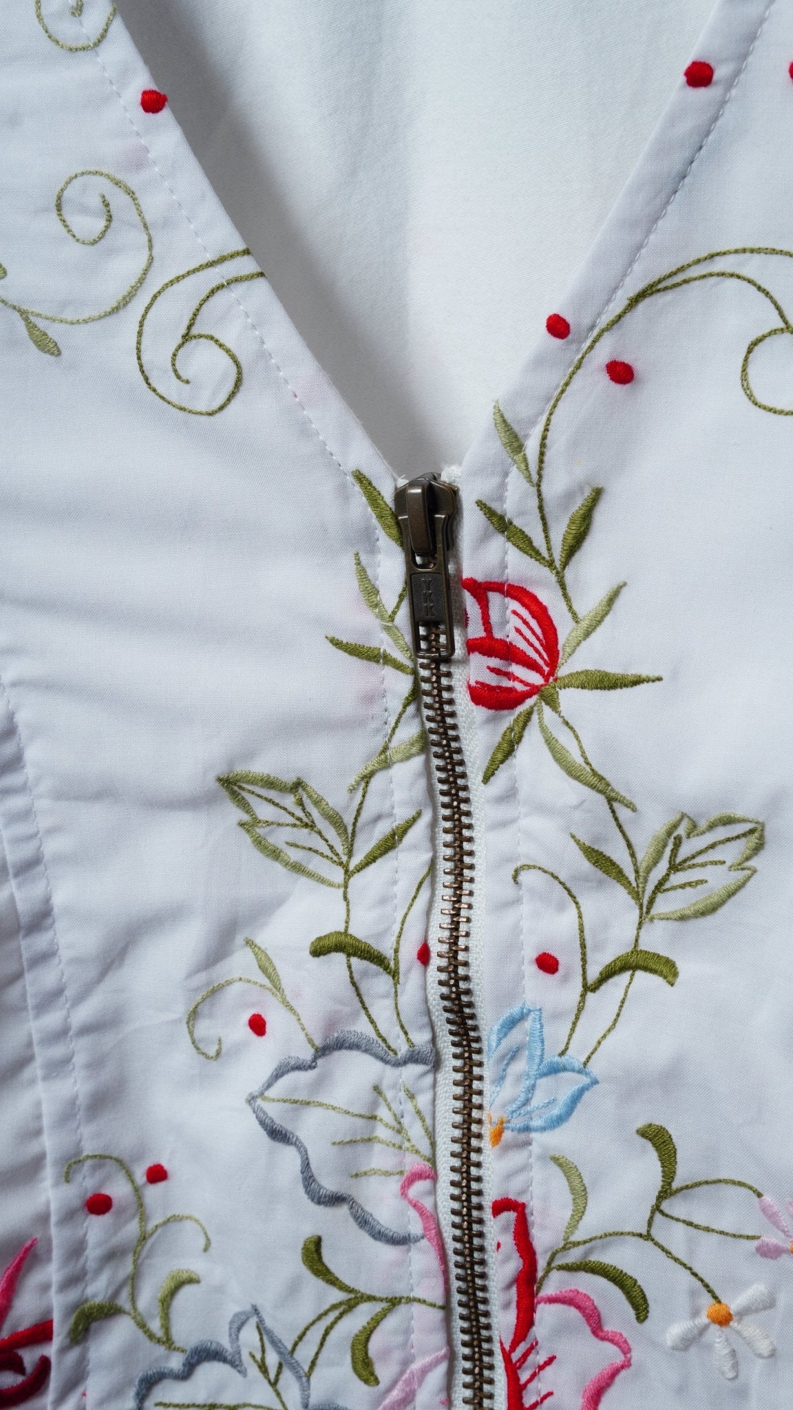 Upcycled Tablecloth Vest Size S - The Hellebore Shop