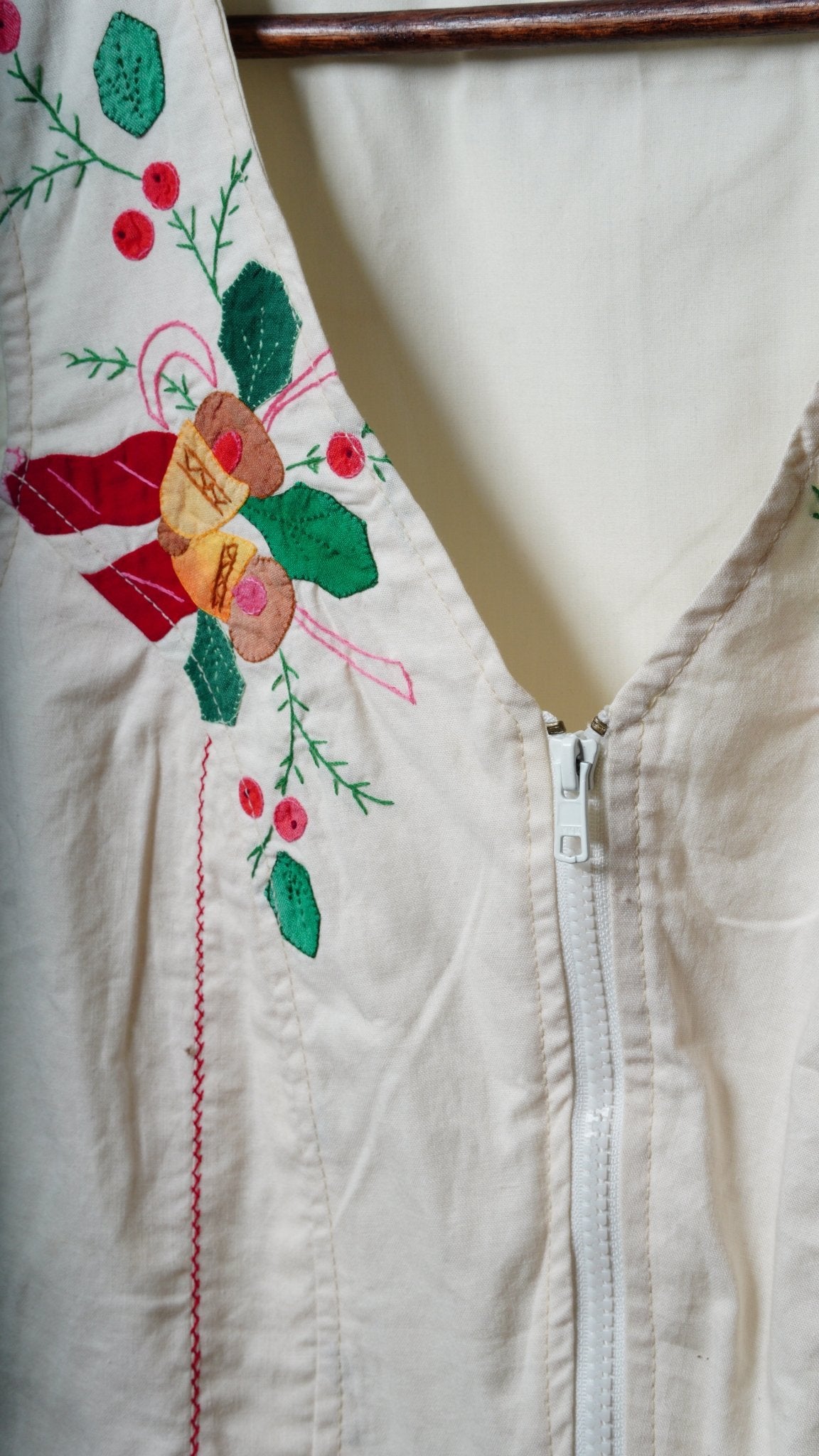 Upcycled Tablecloth Vest Size S - The Hellebore Shop