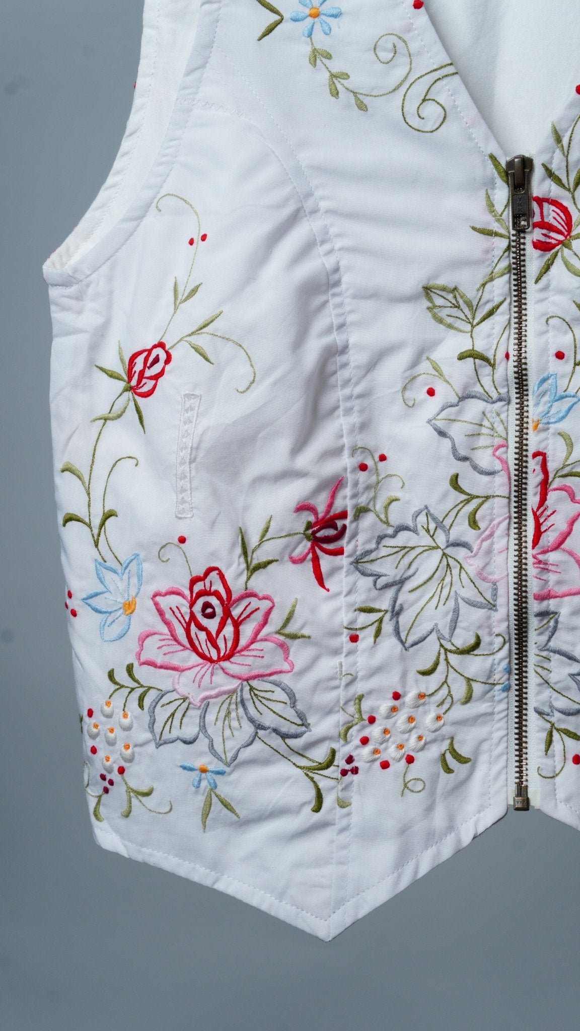 Upcycled Tablecloth Vest Size S - The Hellebore Shop