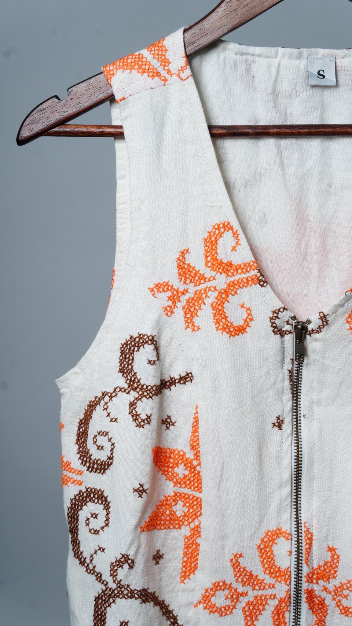 Upcycled Tablecloth Vest Size S - The Hellebore Shop