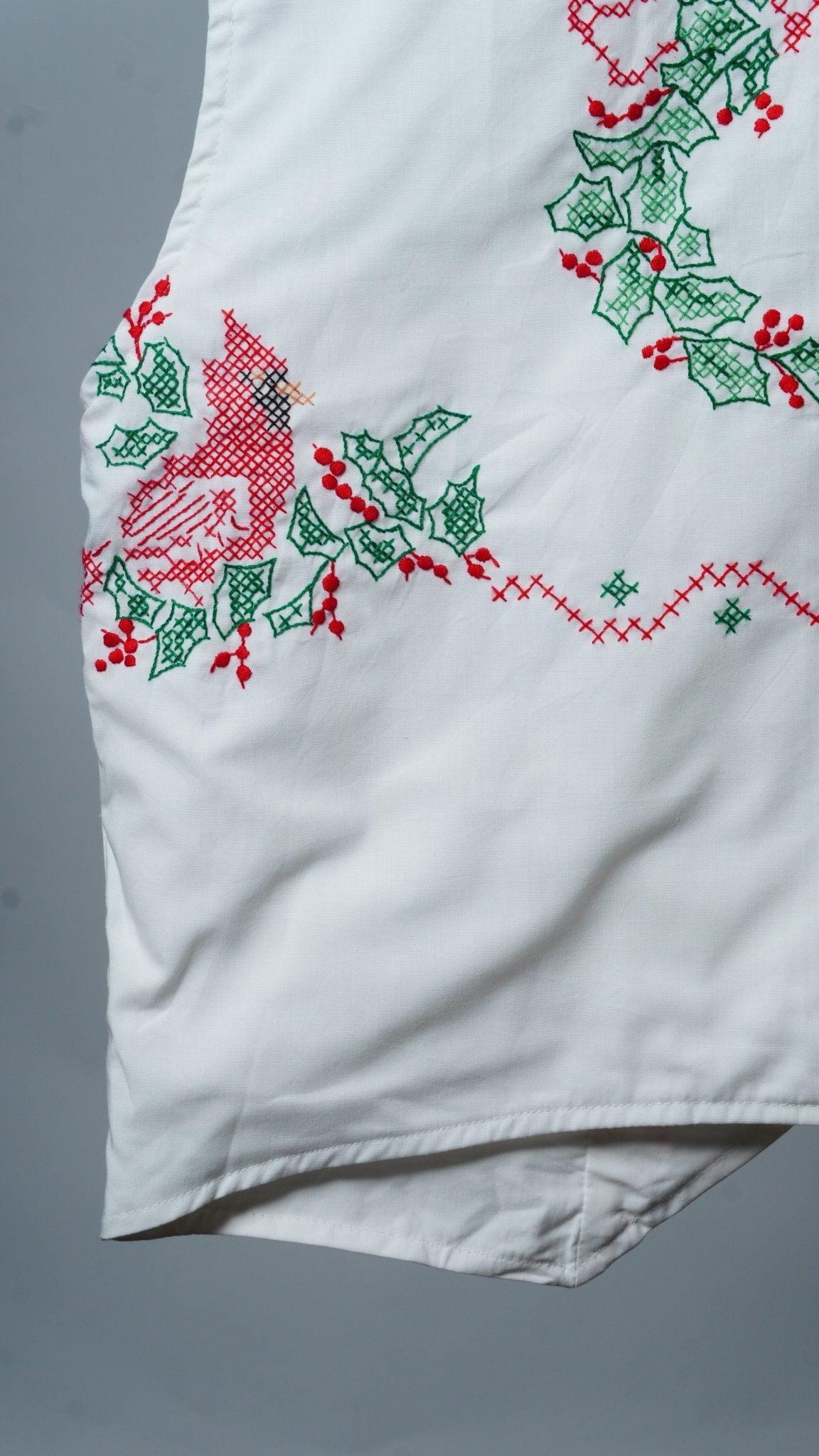 Upcycled Tablecloth Vest Size XL - The Hellebore Shop