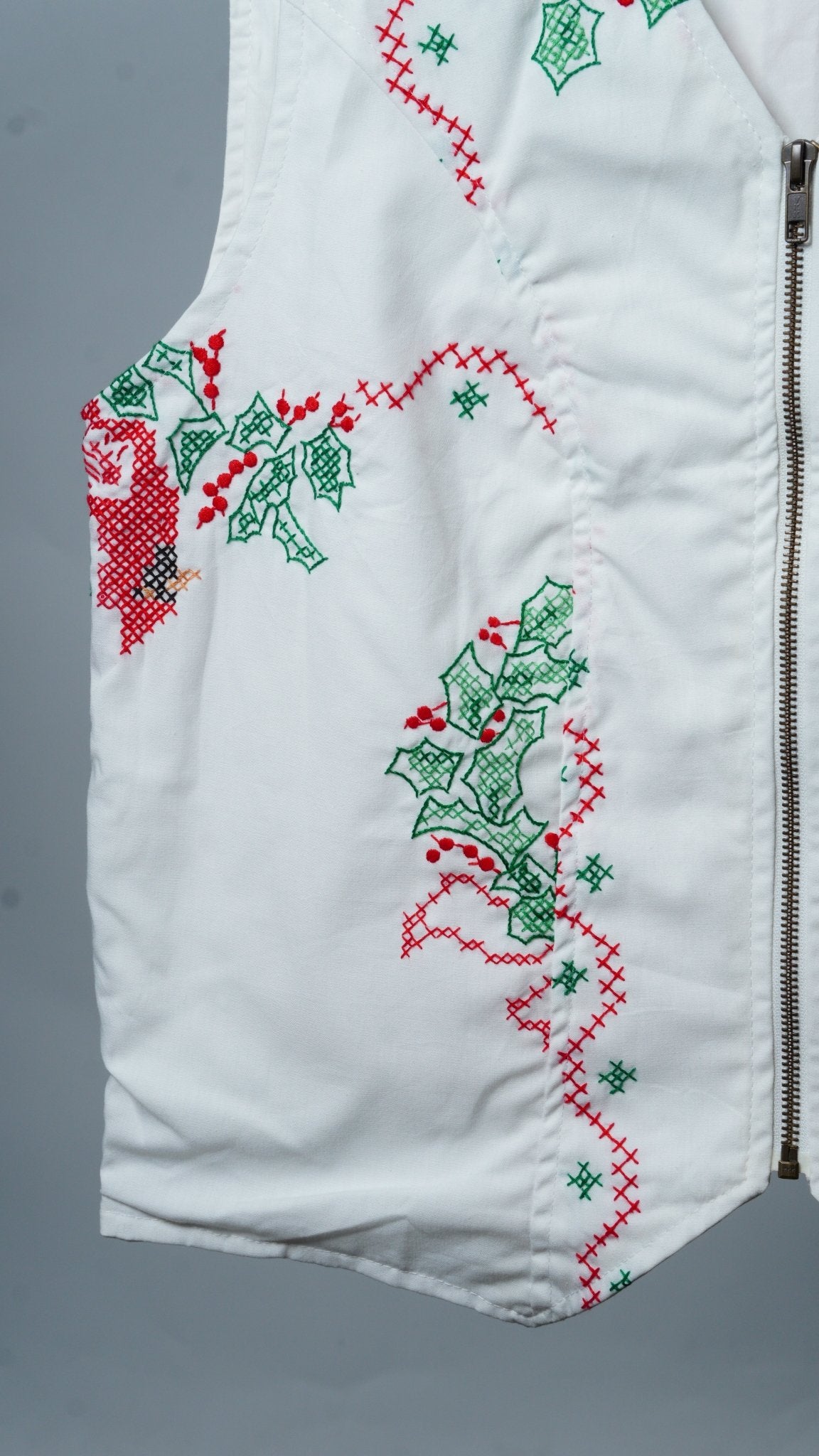 Upcycled Tablecloth Vest Size XL - The Hellebore Shop