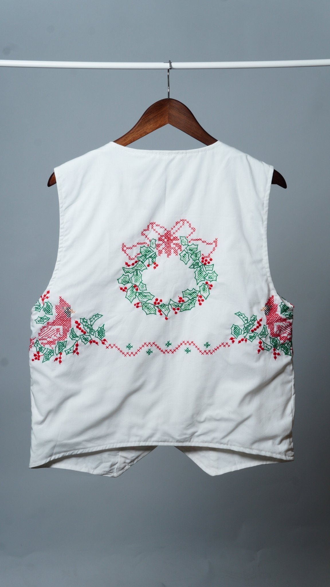 Upcycled Tablecloth Vest Size XL - The Hellebore Shop