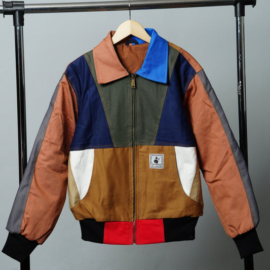 Workwear Colorblock Geometric Jacket Size S - The Hellebore Shop