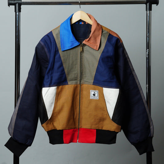 Workwear Colorblock Geometric Jacket Size S - The Hellebore Shop