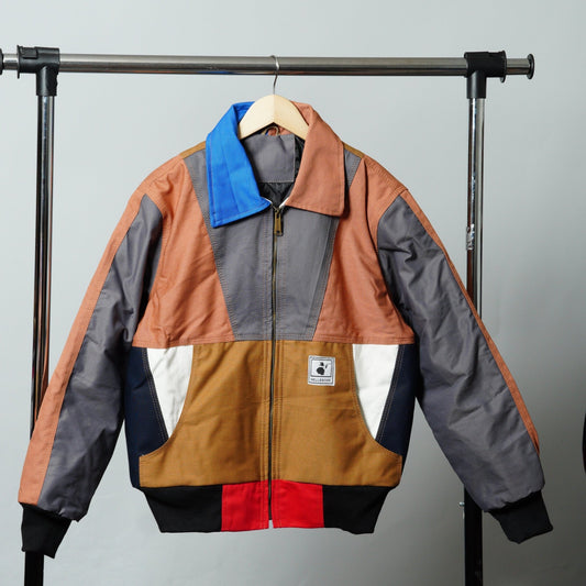 Workwear Colorblock Geometric Jacket Size S - The Hellebore Shop