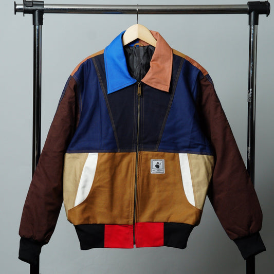 Workwear Colorblock Geometric Jacket Size S - The Hellebore Shop