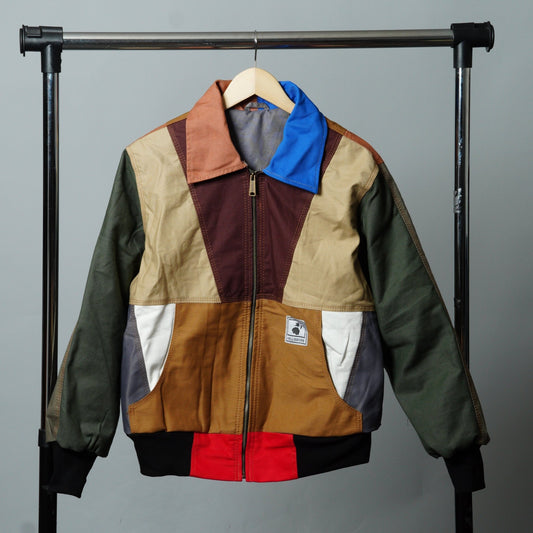 Workwear Colorblock Geometric Jacket Size XS - The Hellebore Shop