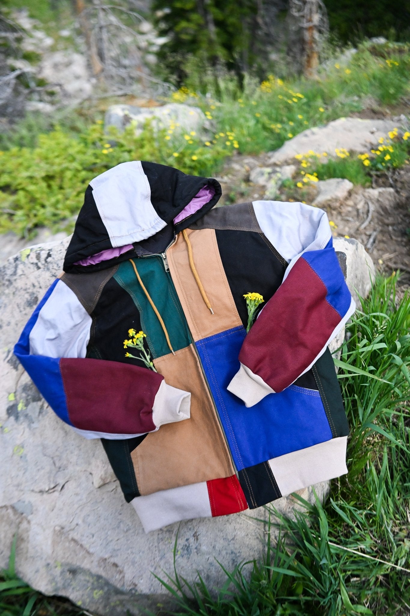 Workwear Colorblock Hooded Jacket - The Hellebore Shop