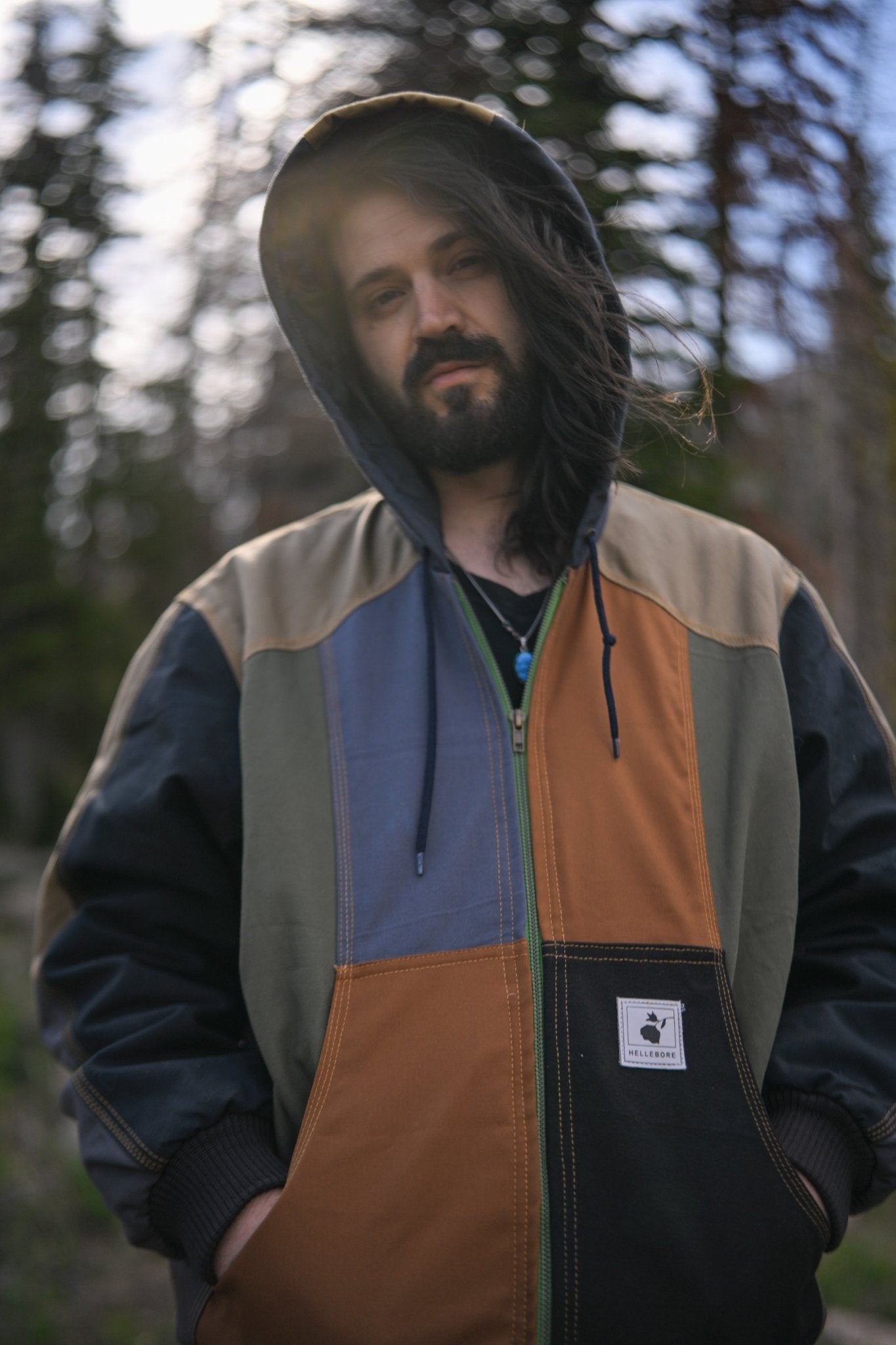 Workwear Colorblock Hooded Jacket - The Hellebore Shop