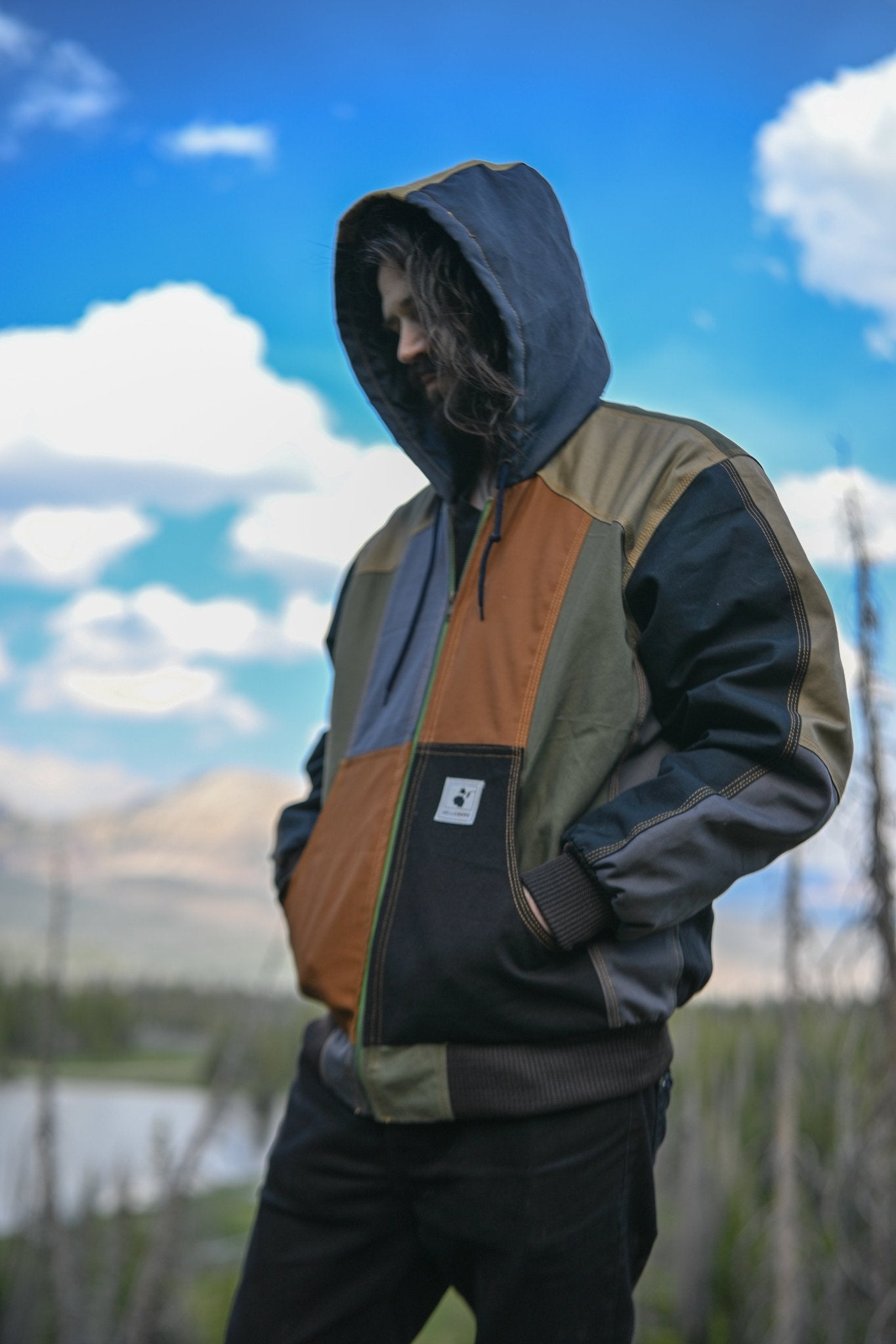 Workwear Colorblock Hooded Jacket - The Hellebore Shop