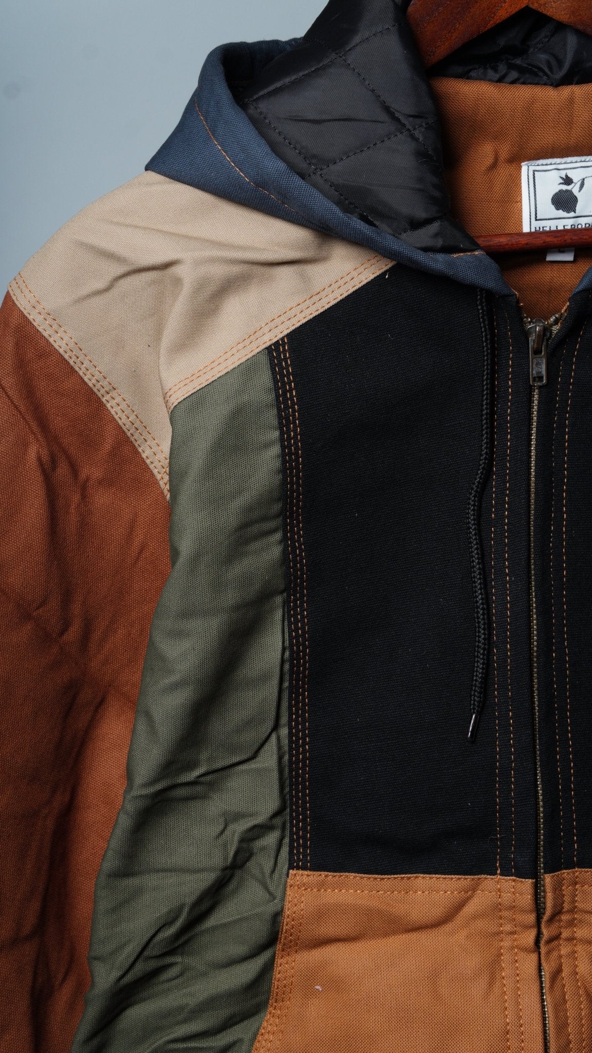 Workwear Colorblock Hooded Jacket Size L - The Hellebore Shop