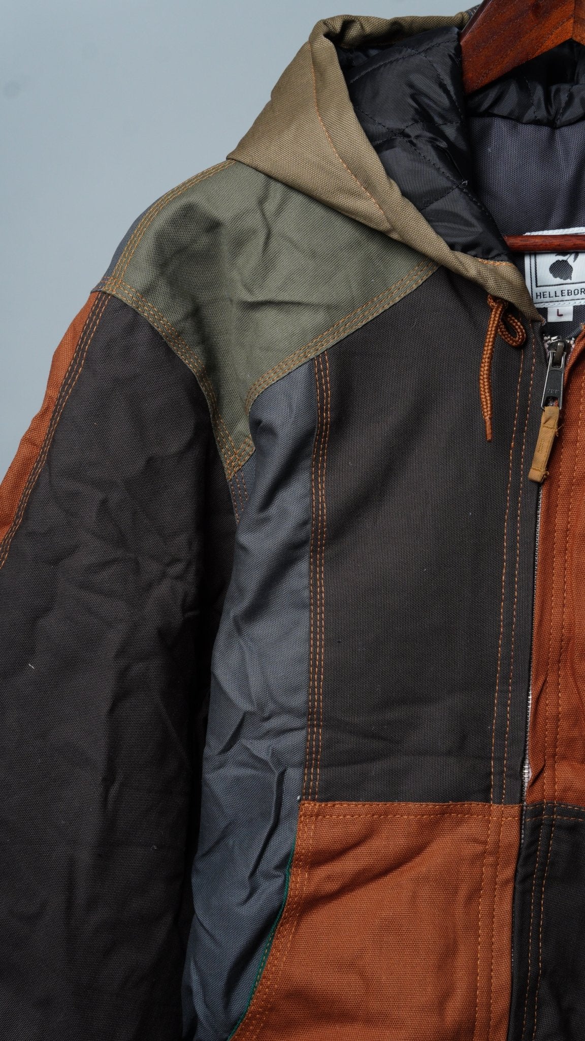 Workwear Colorblock Hooded Jacket Size L - The Hellebore Shop