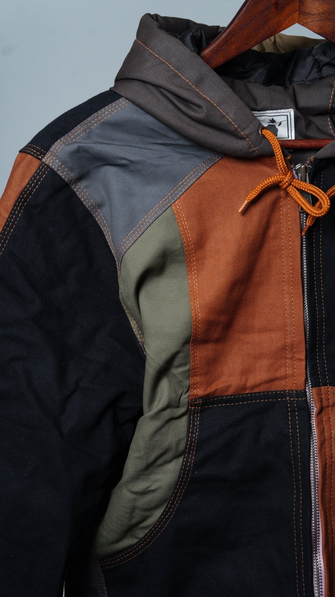 Workwear Colorblock Hooded Jacket Size S - The Hellebore Shop