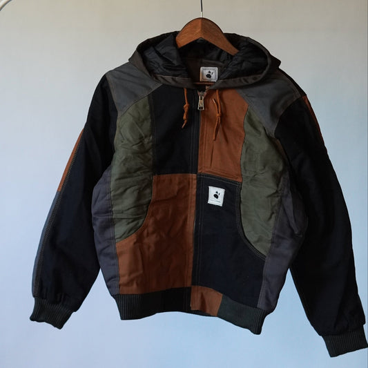 Workwear Colorblock Hooded Jacket Size S - The Hellebore Shop